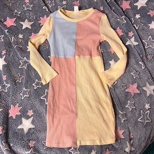 3/$12 Shein Ribbed Patchwork BodyCon Dress (5Y)